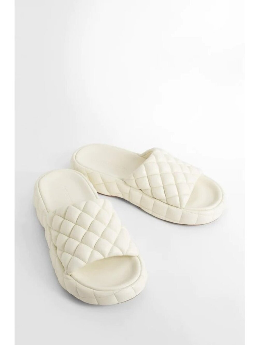 Bottega Veneta Stretch Padded Sandals in White 40 10 With Box Womens Puffy Slide
